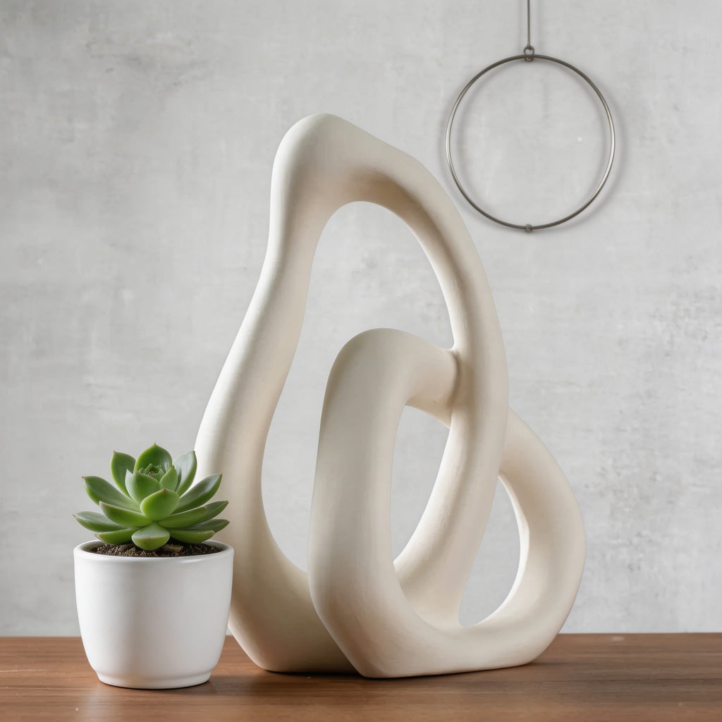 Nordisk keramisk vase med uregelmæssig form til tørrede blomster, dekorativ accent til hjemmet | ribuella