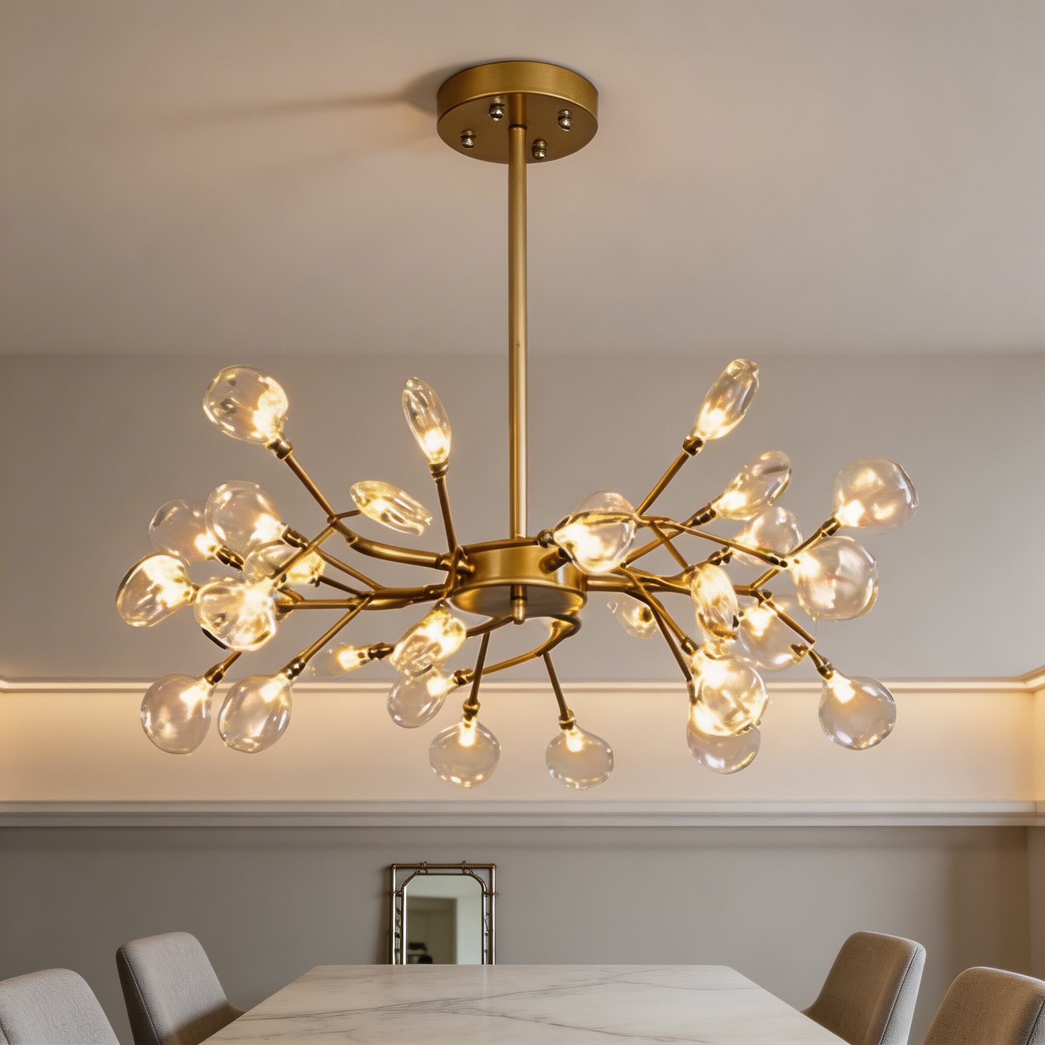 Modern Pendant Light Hanging Design Metal LED Adjustable 27-Light Fixture | ribuella