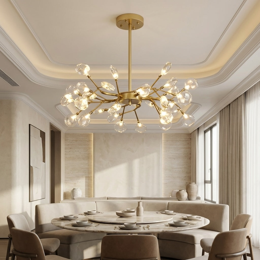 Modern Pendant Light Hanging Design Metal LED Adjustable 27-Light Fixture | ribuella