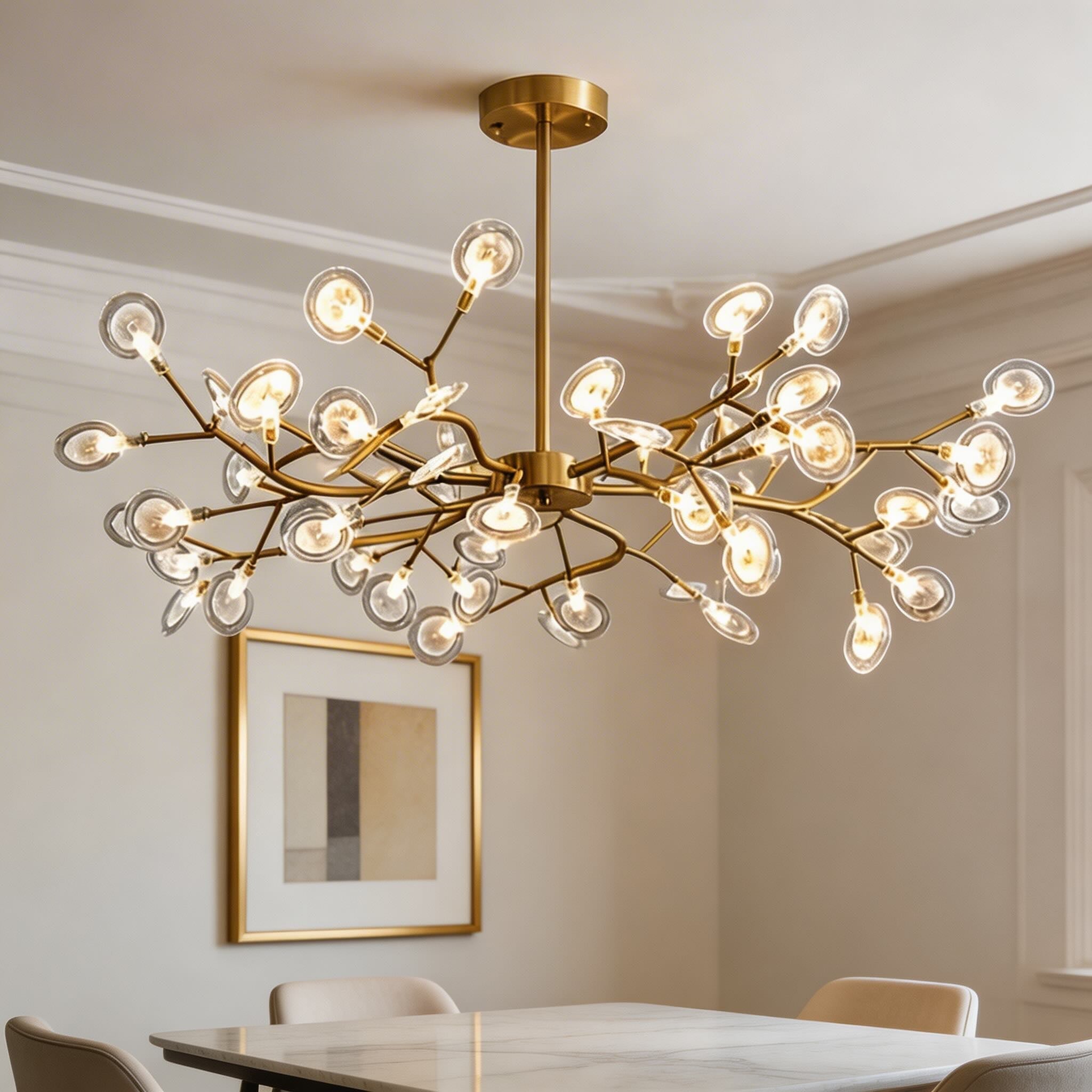 Modern Pendant Light Hanging Design Metal LED Adjustable 27-Light Fixture | ribuella