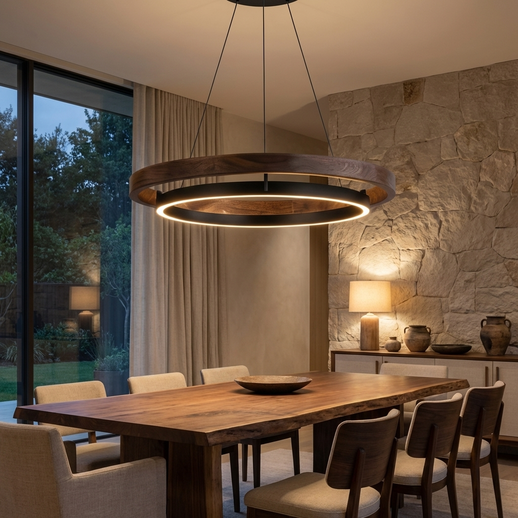 Moderne schwarze Pendelleuchte, verstellbare Hängeleuchte aus Eisen und Acryl mit LED und drei Farbtemperaturen | ribuella
