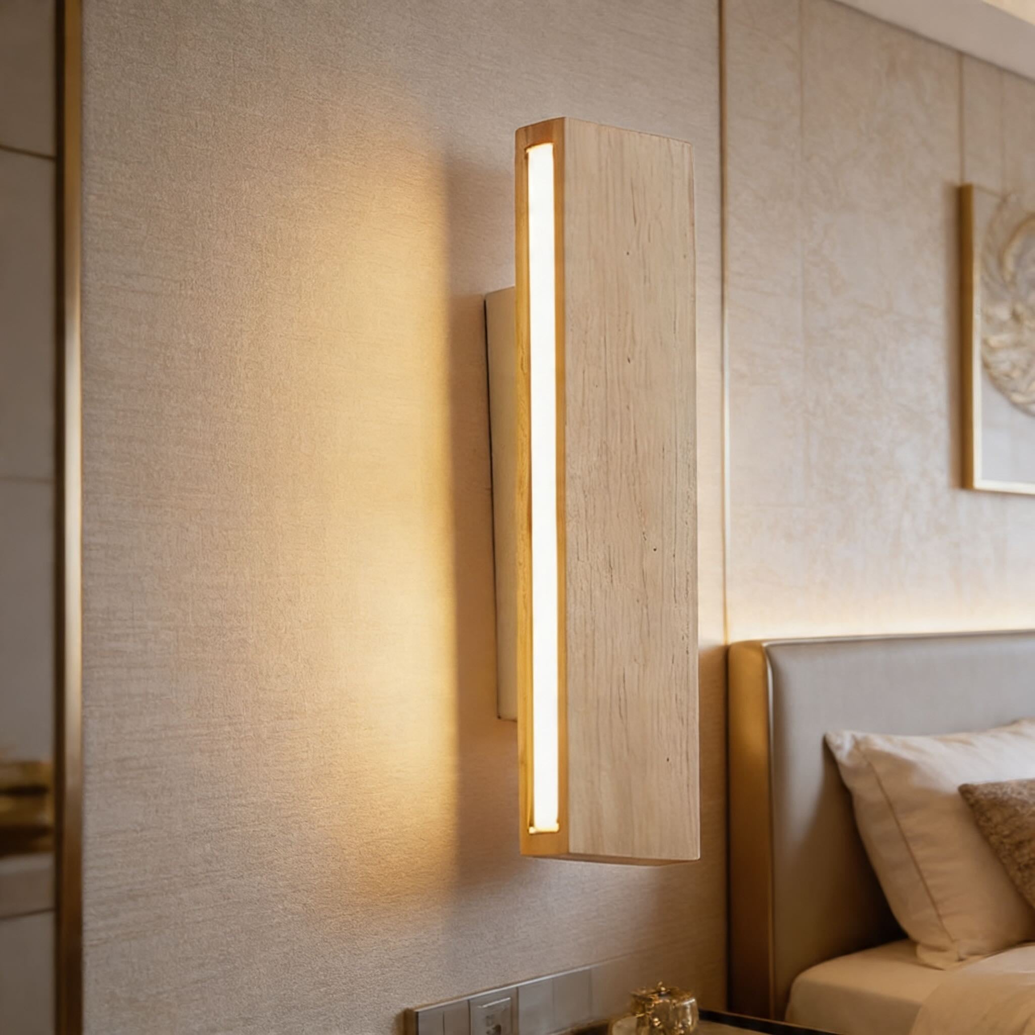 Moderne minimalistische Wandleuchte, verstellbare LED-Leuchte aus Holz und Acryl für die Wohnraumgestaltung | ribuella