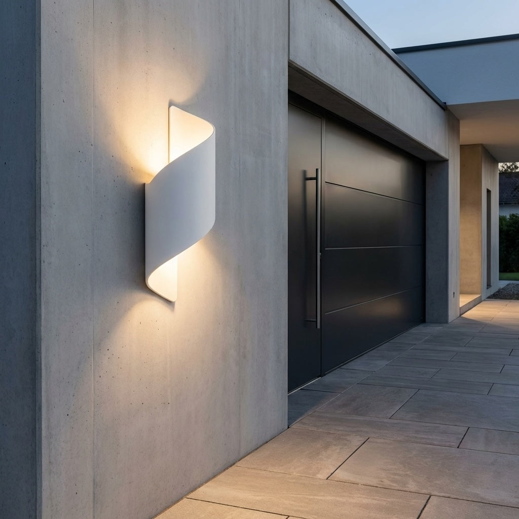 Modern Outdoor Wall Light Dual-Sided LED Waterproof Aluminum Sconce with Acrylic Shade | ribuella