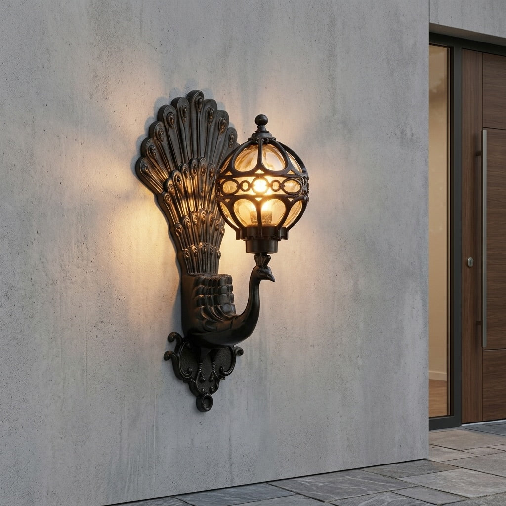 Modern Outdoor Wall Lantern Wall Mounted Aluminum Glass Shade IP55 Waterproof E26 Compatible 20W | ribuella