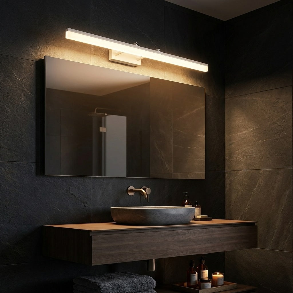 Gold Bathroom Vanity Light Bar Adjustable Stainless Steel 3-Colour Acrylic | ribuella