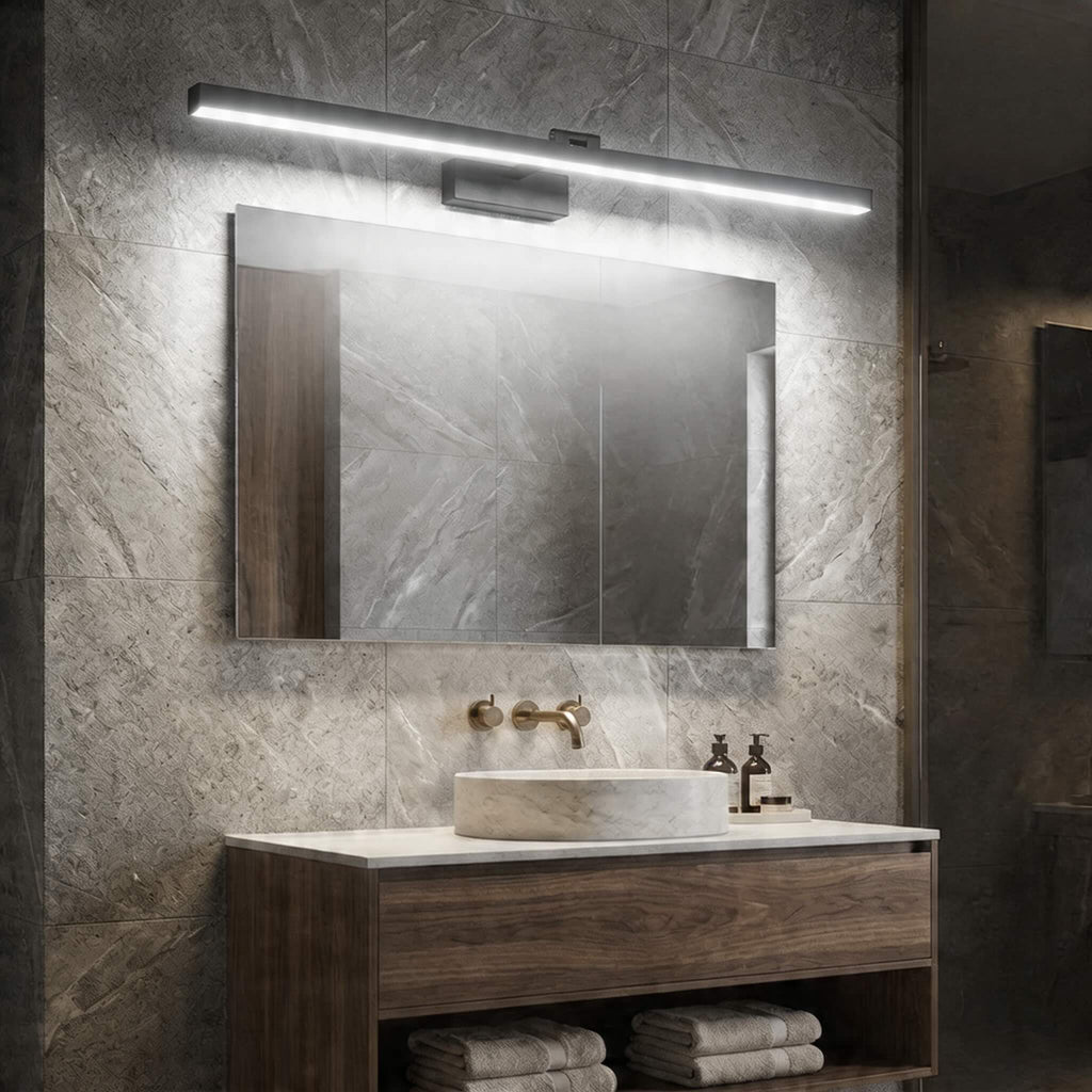 Applique moderne pour meuble de salle de bains, fixation murale, métal et acrylique, LED avec deux options de température de couleur | ribuella