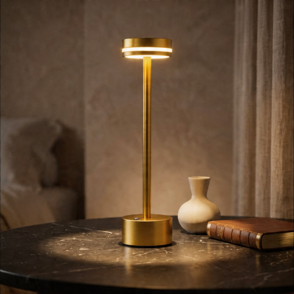 Modern Portable Table Lamp Cordless Aluminum LED Dimmable Touch Control USB Rechargeable | ribuella