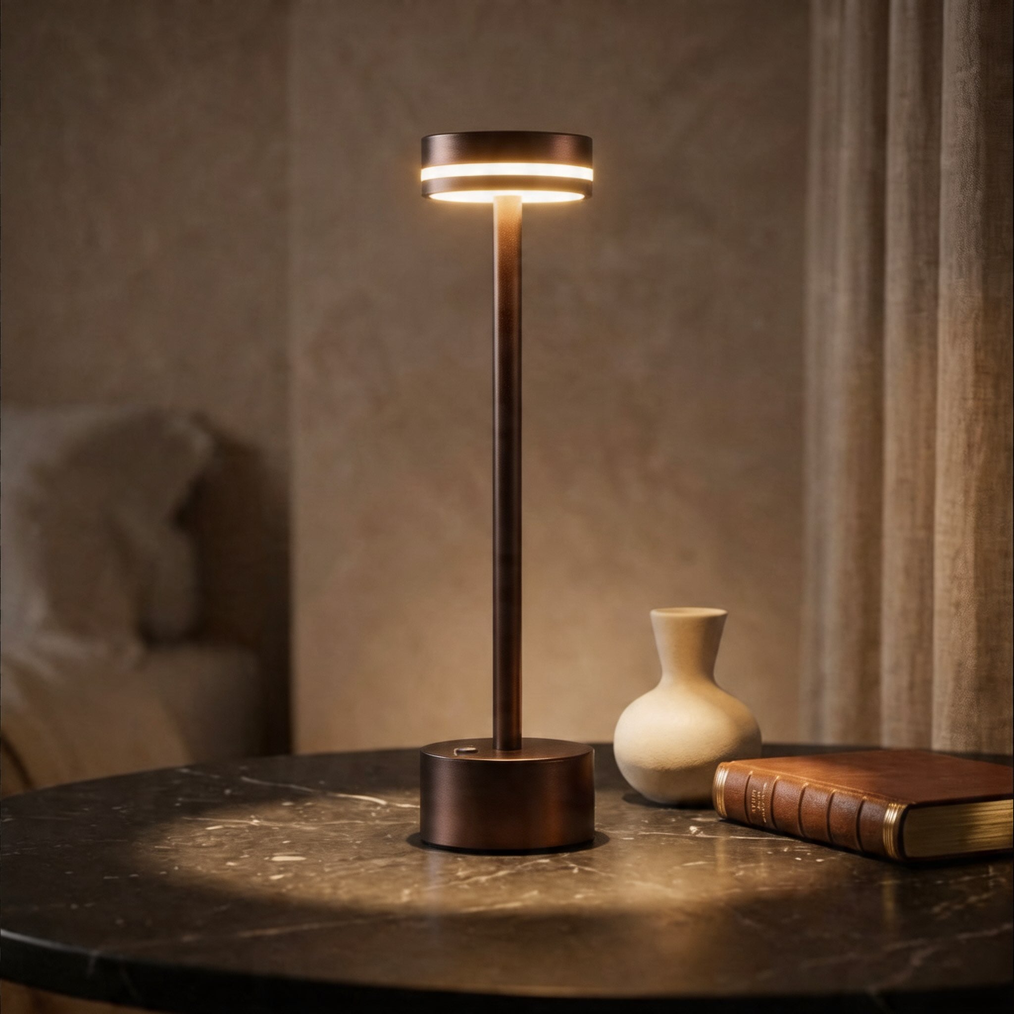 Modern Portable Table Lamp Cordless Aluminum LED Dimmable Touch Control USB Rechargeable | ribuella