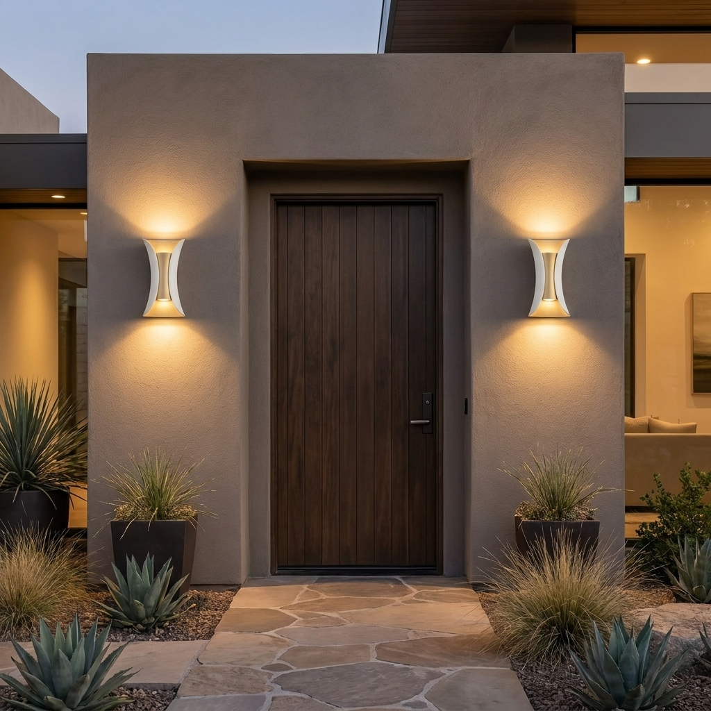 Moderne Up-and-Down-Wandleuchte aus Aluminium mit Glasschirm, LED-Bewegungssensor, wasserdichte Außen-Wandleuchte | ribuella