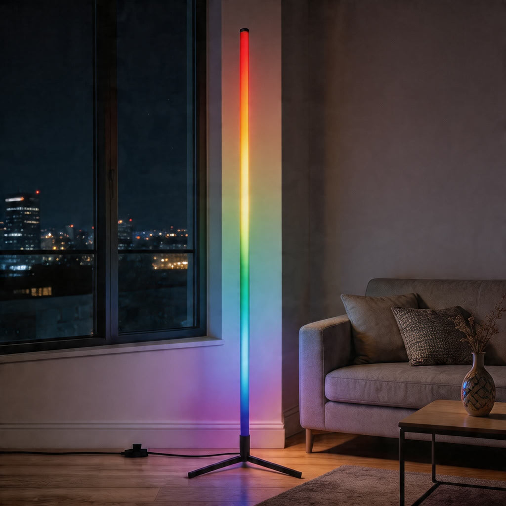 Modern Multicolor Floor Lamp Adjustable Metal LED Smart Control with 16 Million Colors for Ambient Lighting | ribuella