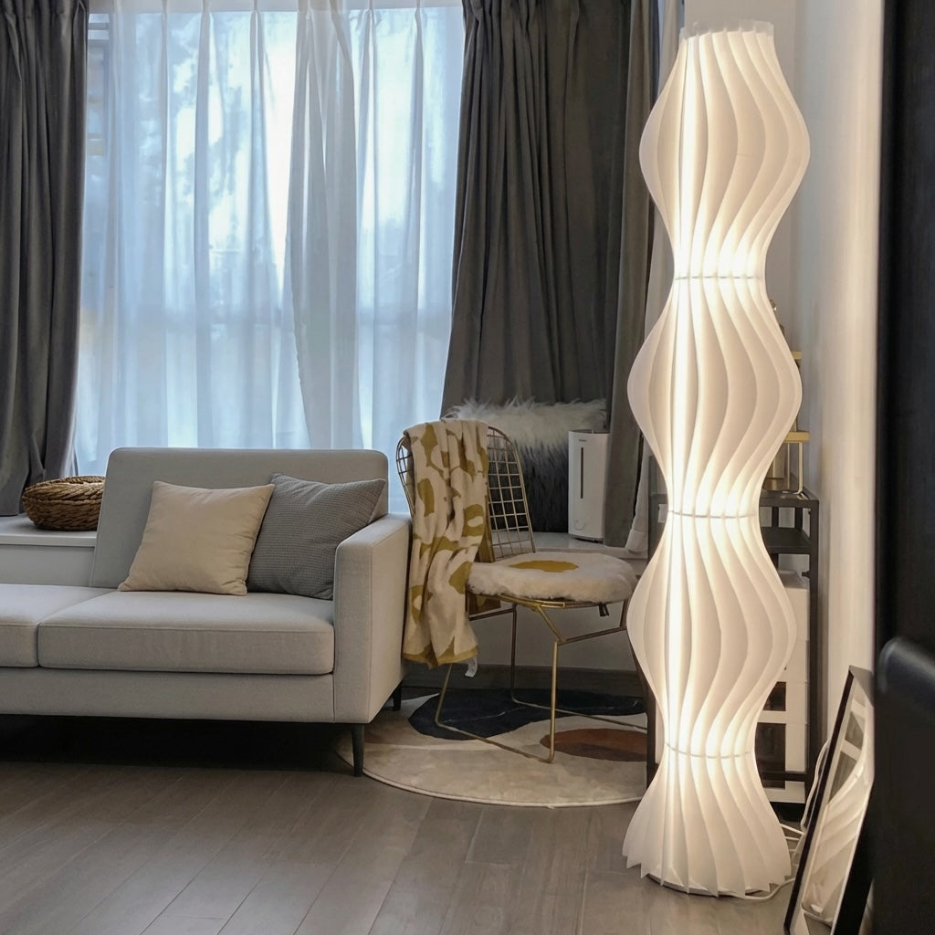 Modern Nordic Floor Lamp Adjustable LED Iron Acrylic Design 69in Height for Living Room and Bedroom | ribuella