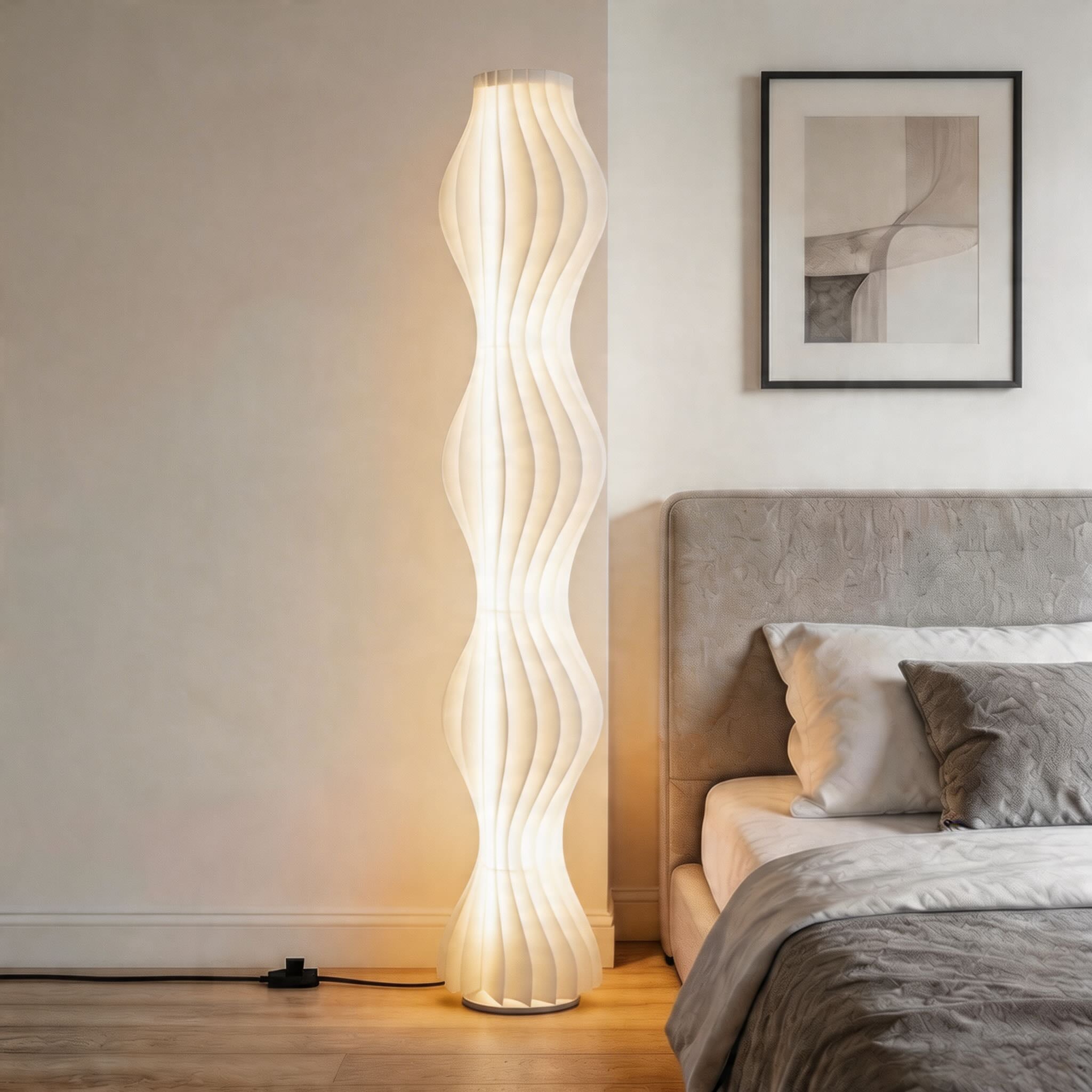 Modern Nordic Floor Lamp Adjustable LED Iron Acrylic Design 69in Height for Living Room and Bedroom | ribuella