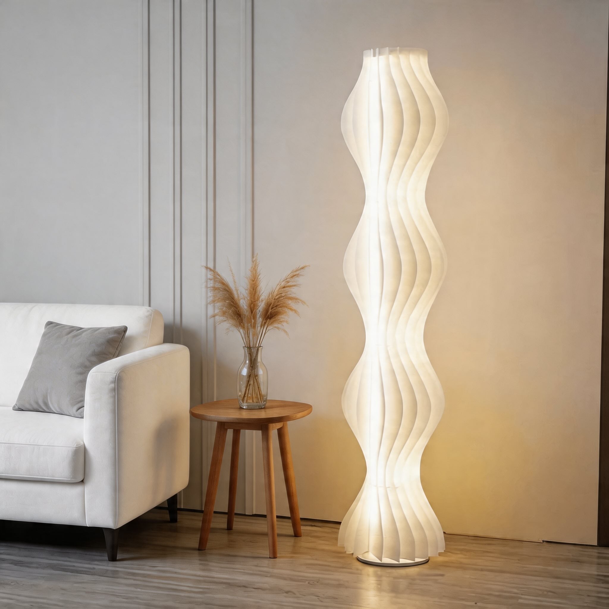 Modern Nordic Floor Lamp Adjustable LED Iron Acrylic Design 69in Height for Living Room and Bedroom | ribuella