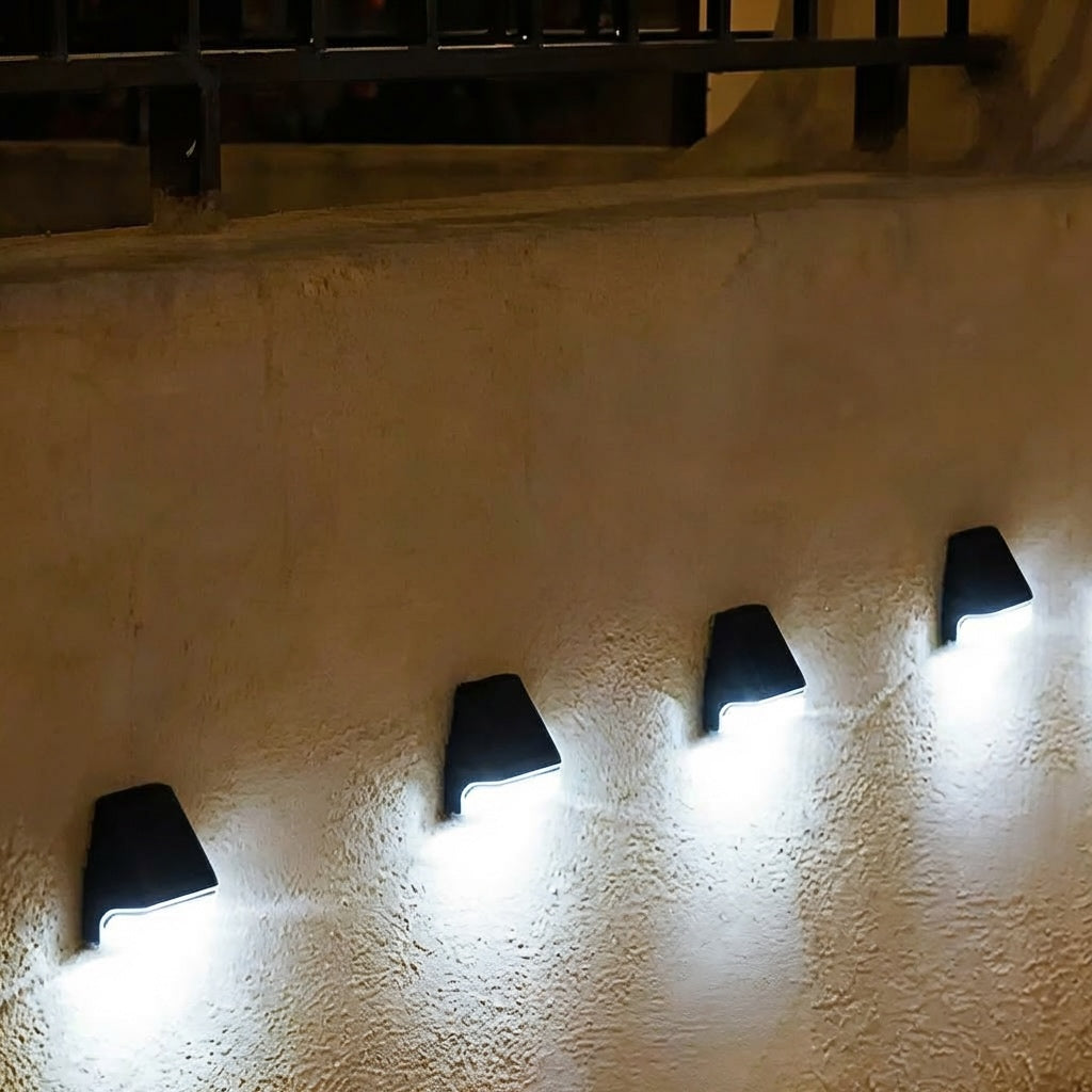 Modern Outdoor Solar Wall Light Waterproof Plastic Motion Sensor LED for Garden Pathway Fence | ribuella