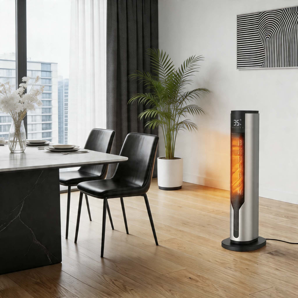Modern Portable Electric Heater Standing Tower PTC Ceramic 2000W Energy Efficient Heat | ribuella