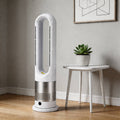 Bladeless Tower Fan Heater with Remote Control Adjustable Speed Stainless Steel for Year-Round Comfort | ribuella