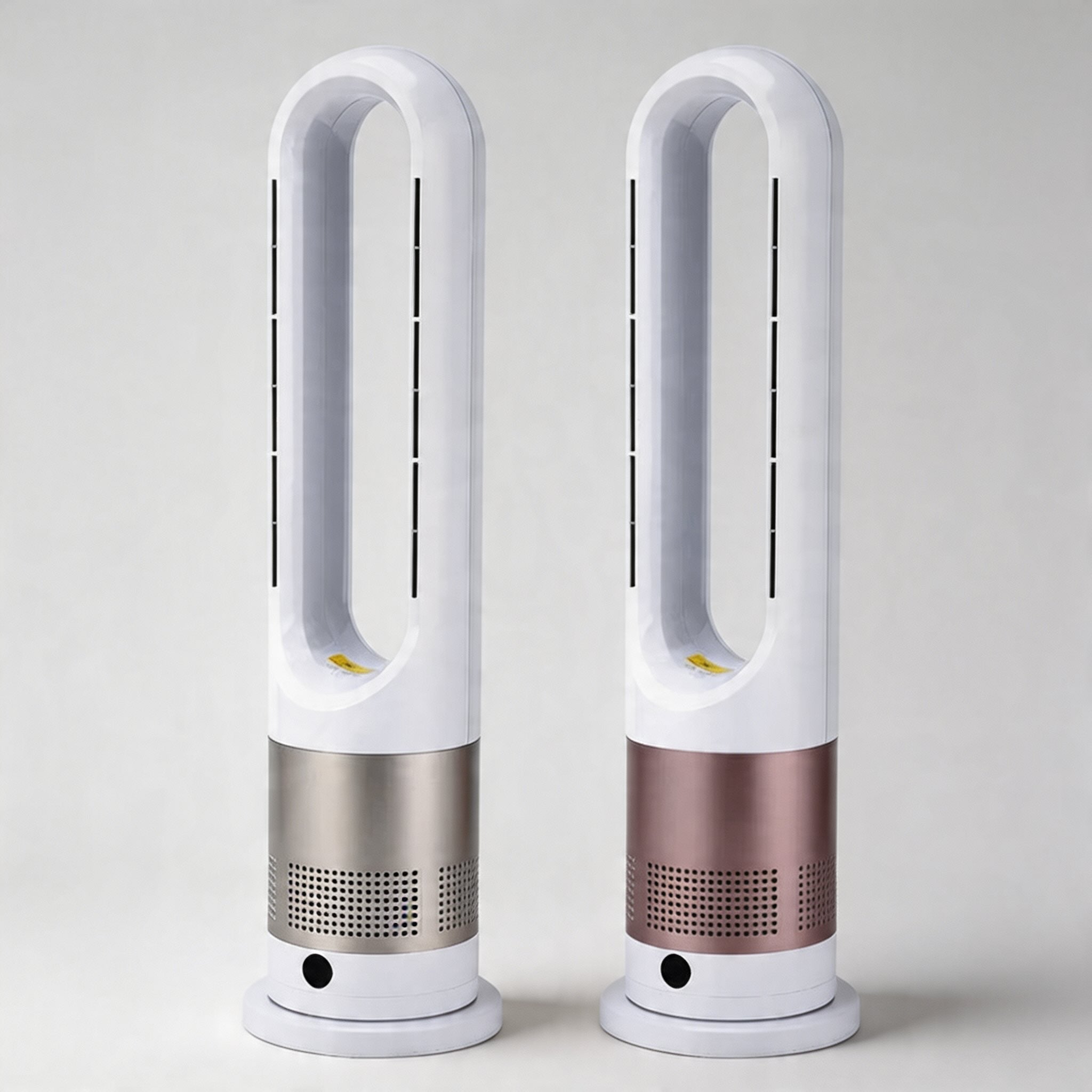 Bladeless Tower Fan Heater with Remote Control Adjustable Speed Stainless Steel for Year-Round Comfort | ribuella