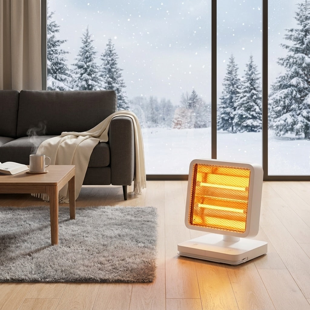 Mini Electric Space Heater Portable Quick Heating Silent Foot Warmer Compact Design 500W Plastic | ribuella