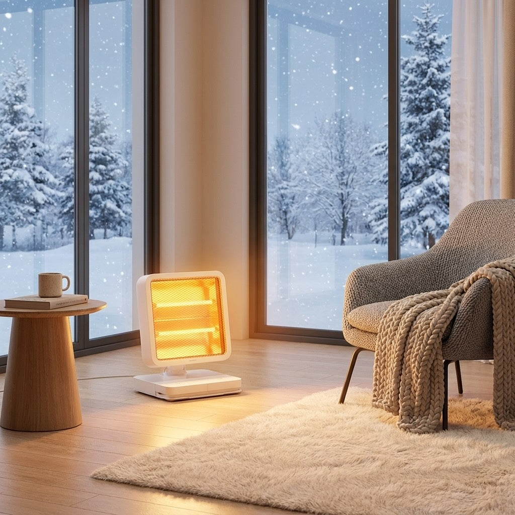 Mini Electric Space Heater Portable Quick Heating Silent Foot Warmer Compact Design 500W Plastic | ribuella