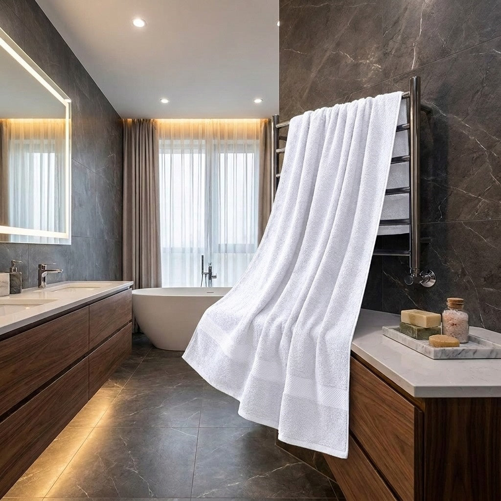 Large Soft Cotton Bath Towel Quick Dry Breathable Absorbent Skin Friendly for Home and Spa Use | ribuella