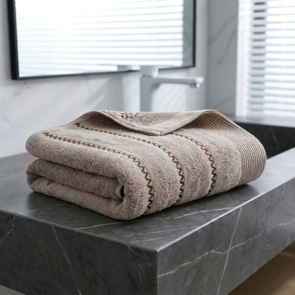 Large Soft Cotton Beach Towel Quick Dry Super Absorbent Durable Double Side Hemmed 27.6x55.1 in | ribuella