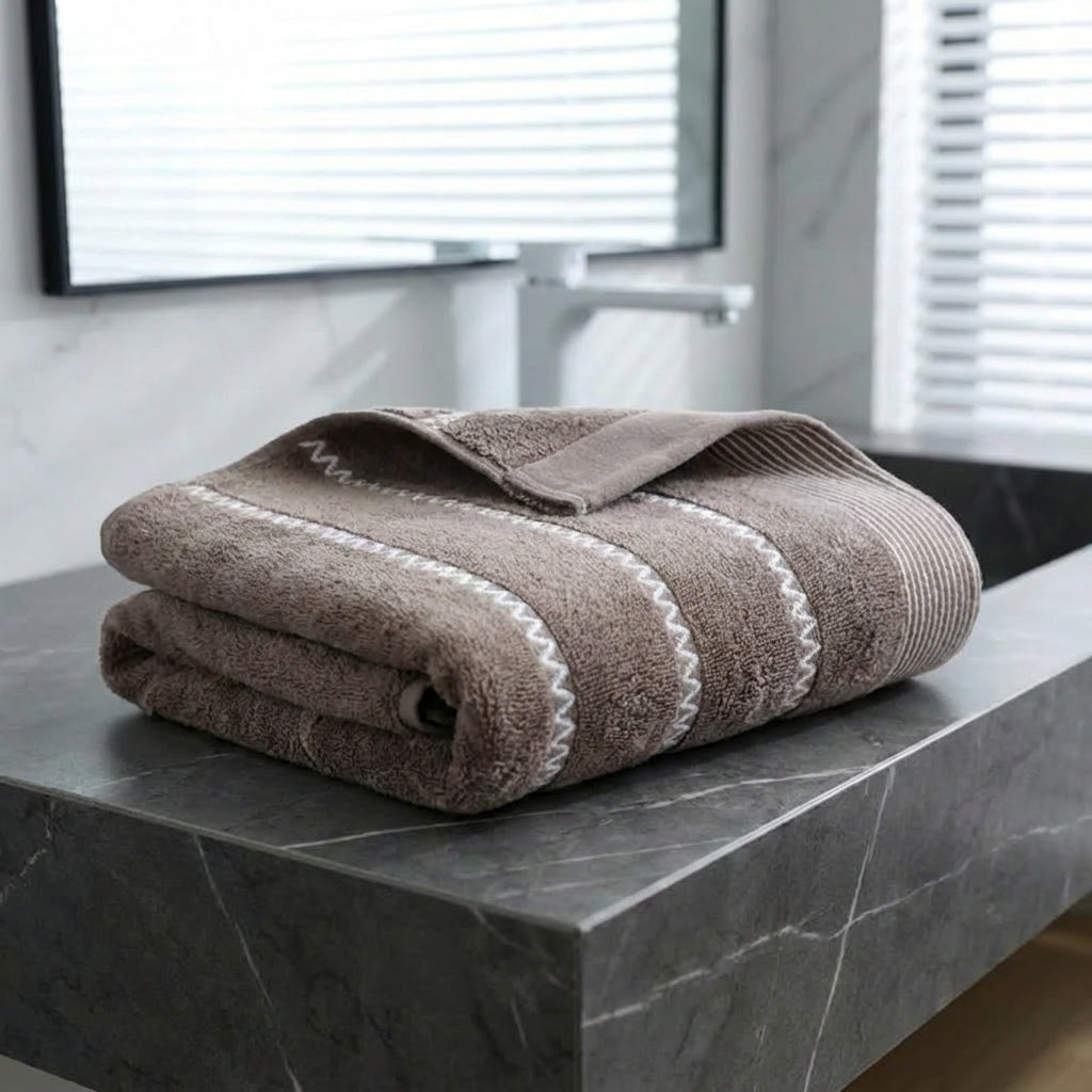 Large Soft Cotton Beach Towel Quick Dry Super Absorbent Durable Double Side Hemmed 27.6x55.1 in | ribuella