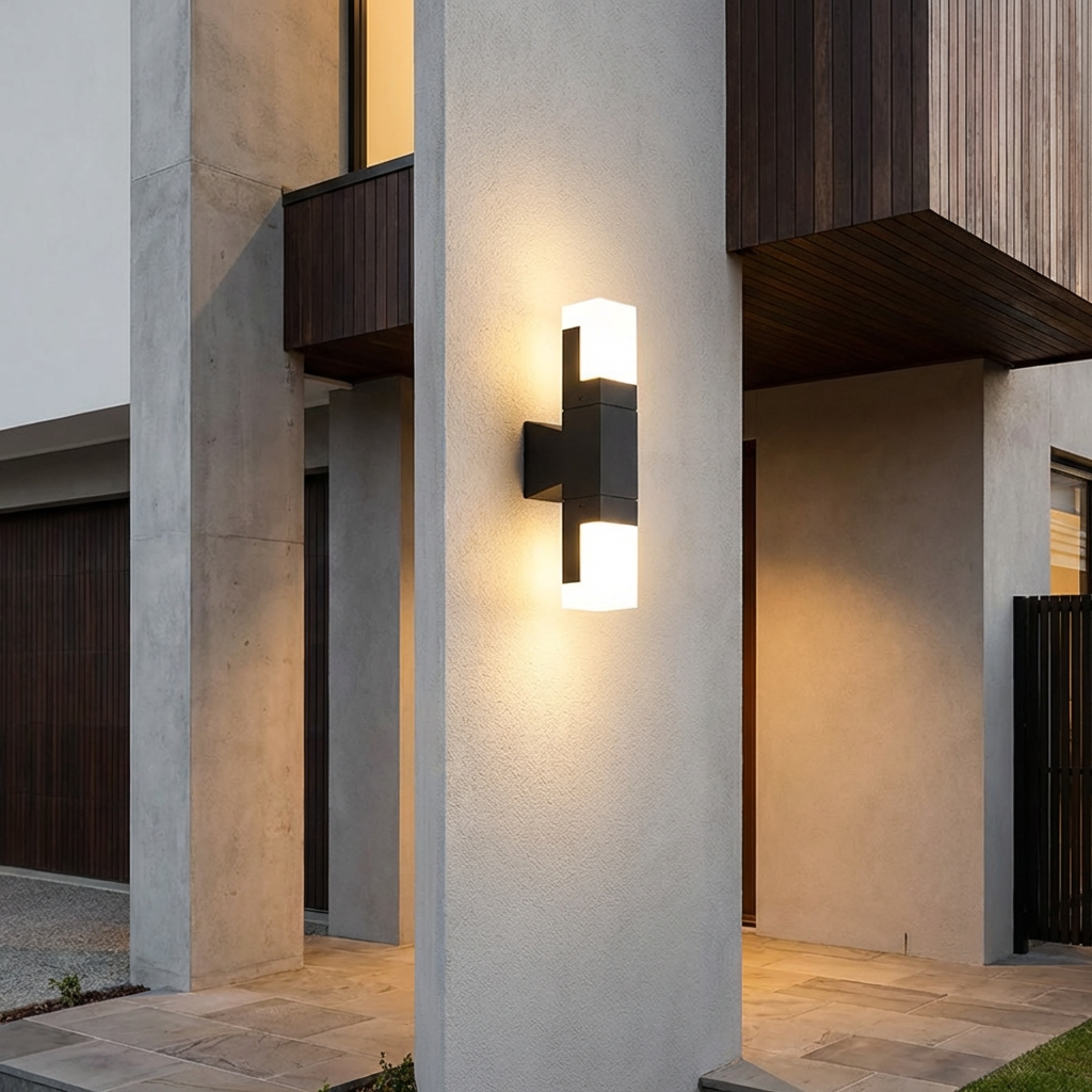 Moderne Außenwandleuchte mit Bewegungsmelder, wasserdicht, verstellbar, schwarz, 7 W/14 W, für Garten und Villa | ribuella