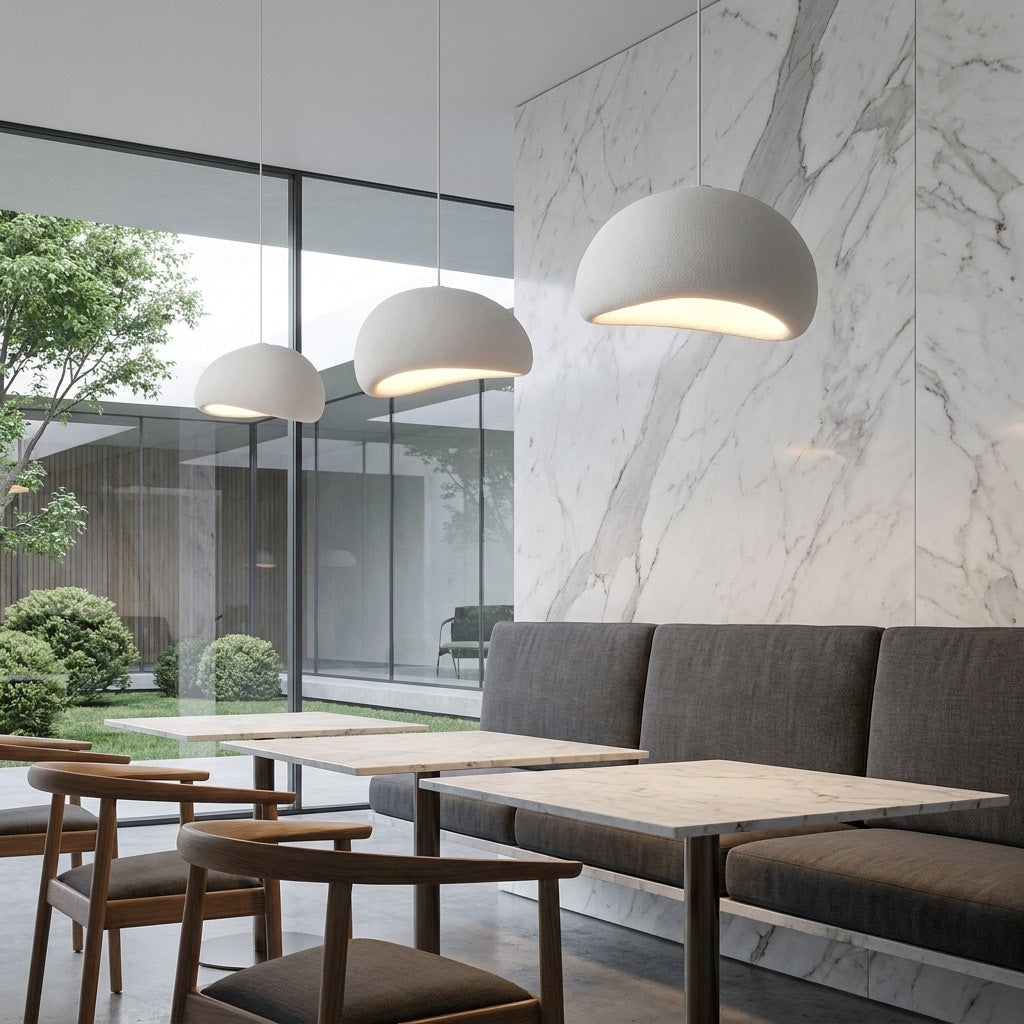 Japandi Wabi Sabi Fiberglass Hanging Pendant Light | ribuella
