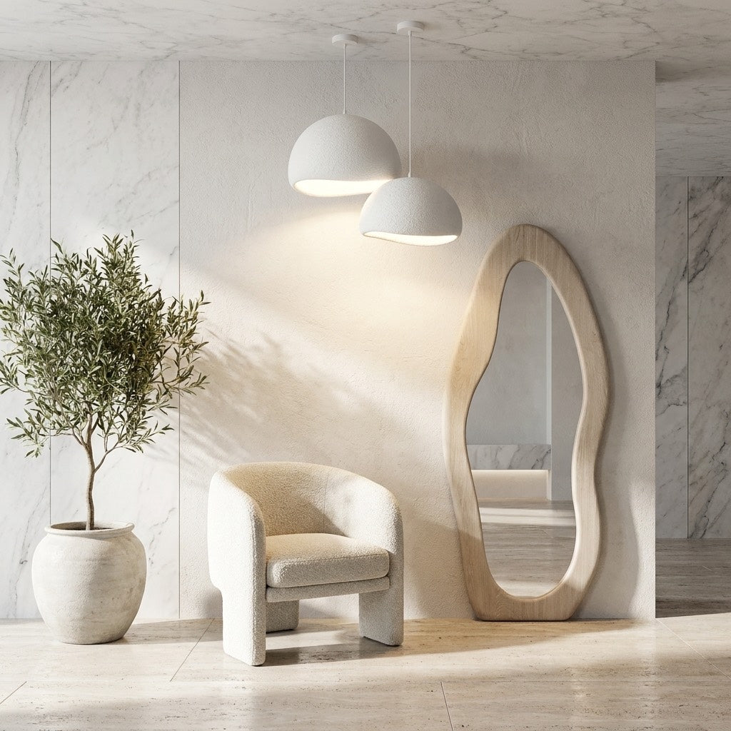 Japandi Wabi Sabi Fiberglass Hanging Pendant Light | ribuella