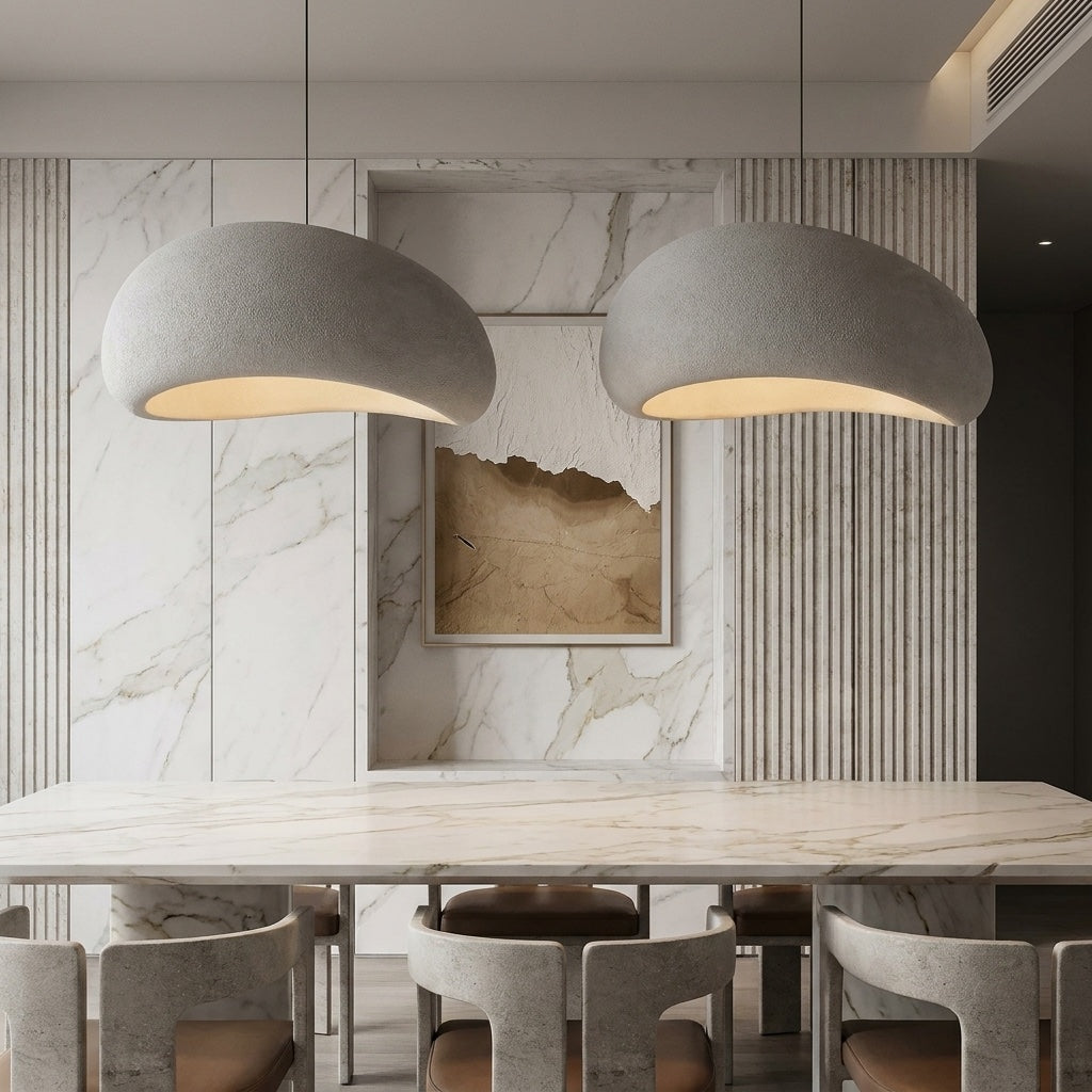 Japandi Wabi Sabi Fiberglass Hanging Pendant Light | ribuella