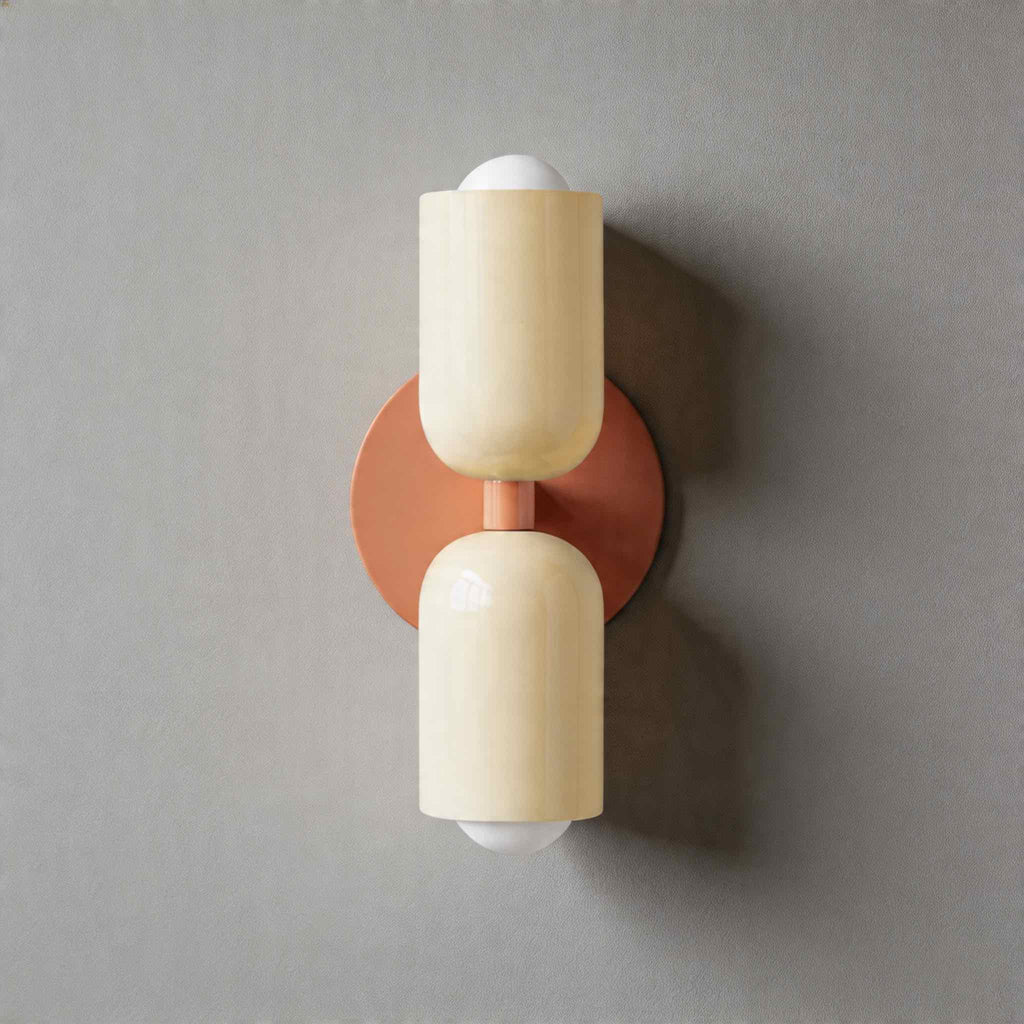 Modern Nordic Wall Light Wall Mounted Double Head Painted Iron Dimmable E26 LED Compatible | ribuella