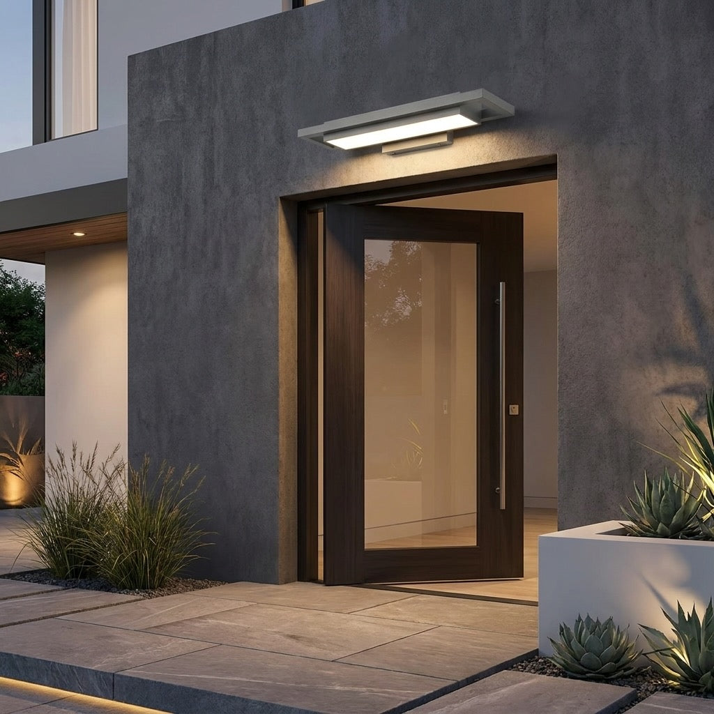 Modern Black Outdoor Wall Light Waterproof Aluminum LED Fixture for Entryway Garden 110-240V | ribuella