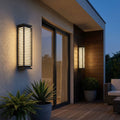Applique murale extérieure noire moderne étanche, en acier inoxydable cubique, avec LED pour l’extérieur | ribuella