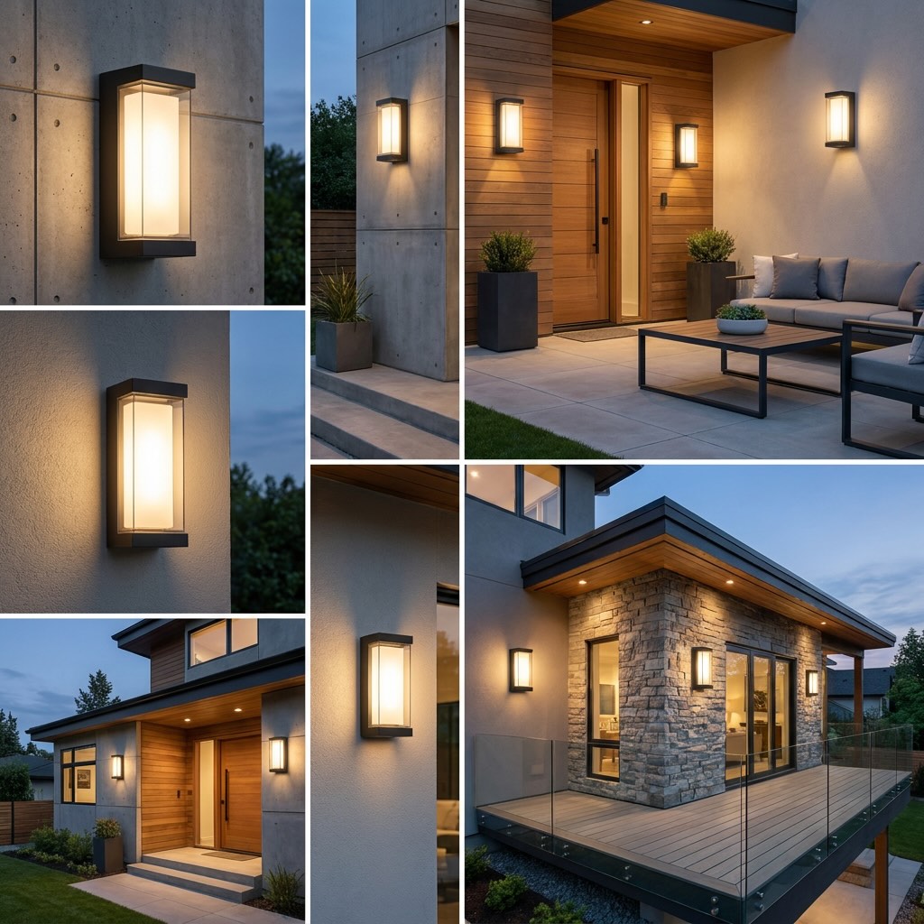 Modern Outdoor Wall Light Waterproof IP65 LED Wall Mounted Black ABS Adjustable Color Temperature | ribuella