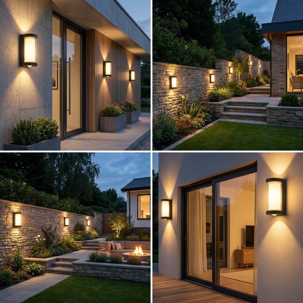 Modern Outdoor Wall Light Waterproof IP65 LED Wall Mounted Black ABS Adjustable Color Temperature | ribuella