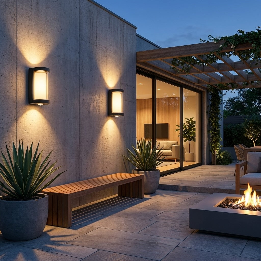 Modern Outdoor Wall Light Waterproof IP65 LED Wall Mounted Black ABS Adjustable Color Temperature | ribuella