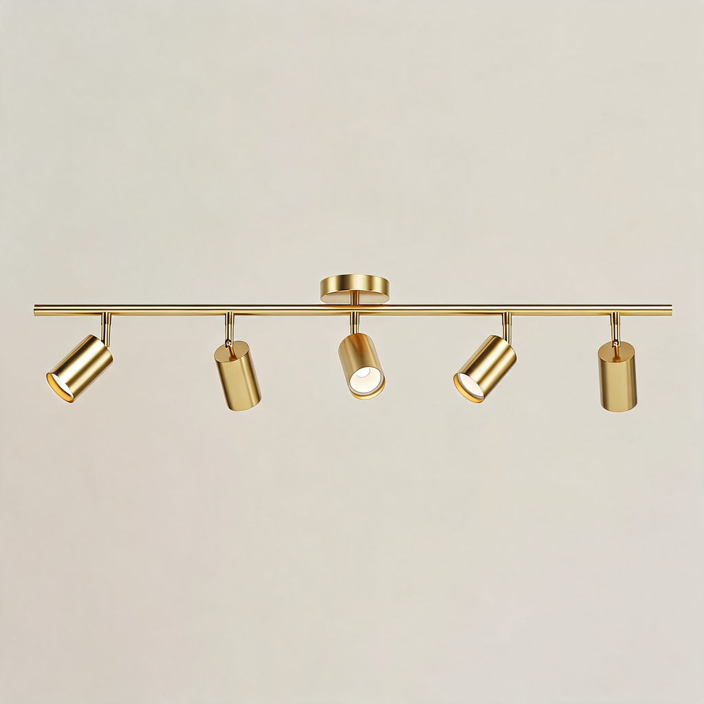 Moderne höhenverstellbare Deckenleuchte zur Aufbaumontage aus Metall mit individuell einstellbaren Spotlights | ribuella
