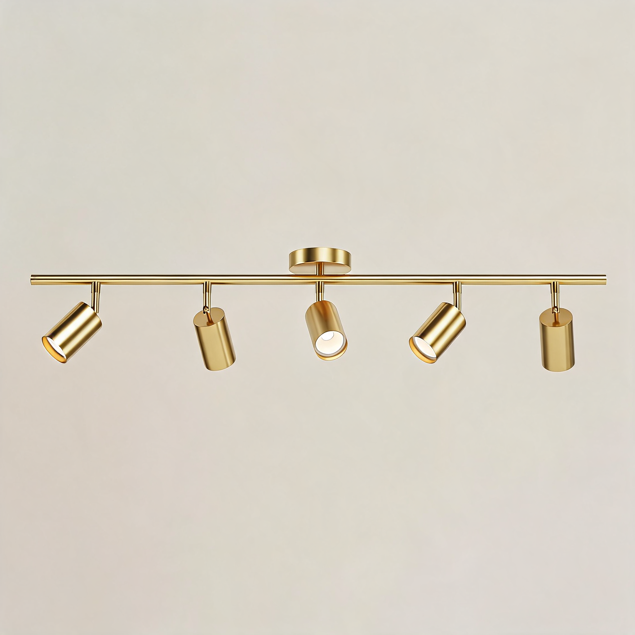 Moderne höhenverstellbare Deckenleuchte zur Aufbaumontage aus Metall mit individuell einstellbaren Spotlights | ribuella