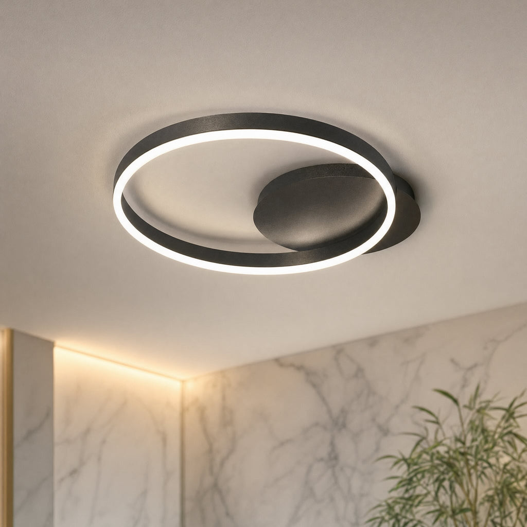 Modern LED Ceiling Light Flush Mount Aluminum Multi-Ring Design for Bedroom Living Room | ribuella