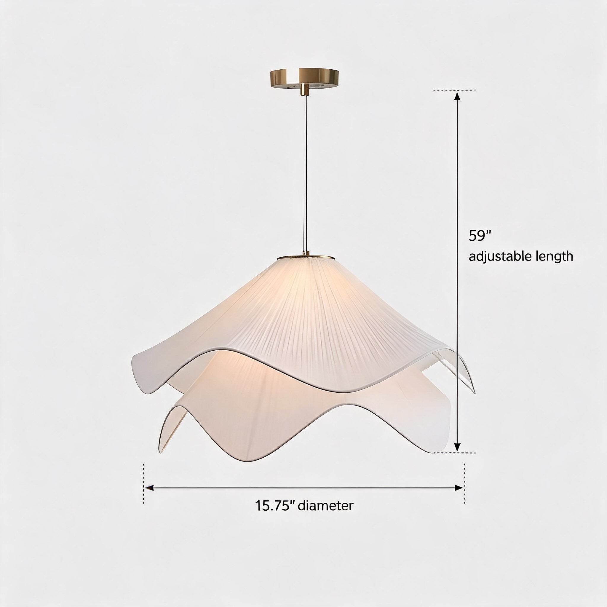 Moderne Pendelleuchte im Japandi-Stil mit Stoffschirm | ribuella