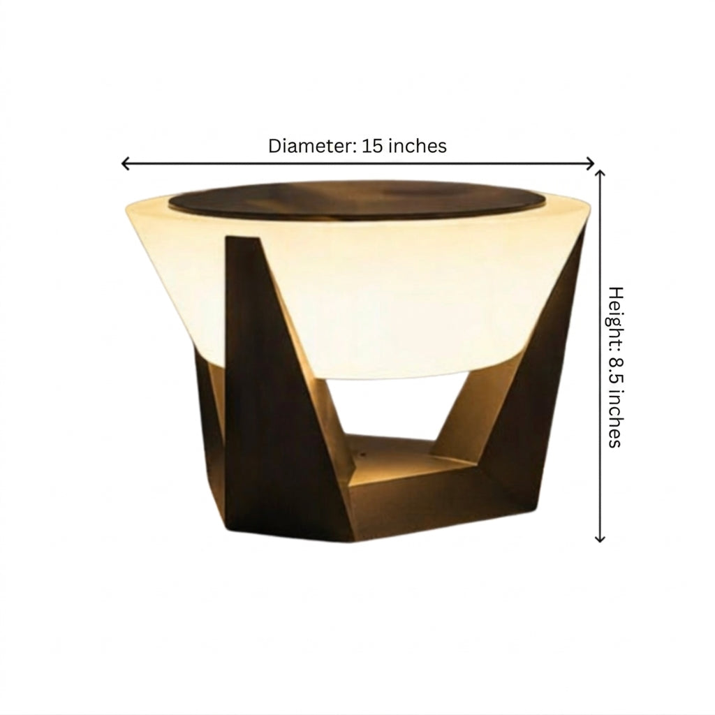 Modern Solar Post Light Outdoor Column Fixture IP65 Stainless Steel Acrylic LED 3000K Warm White | ribuella