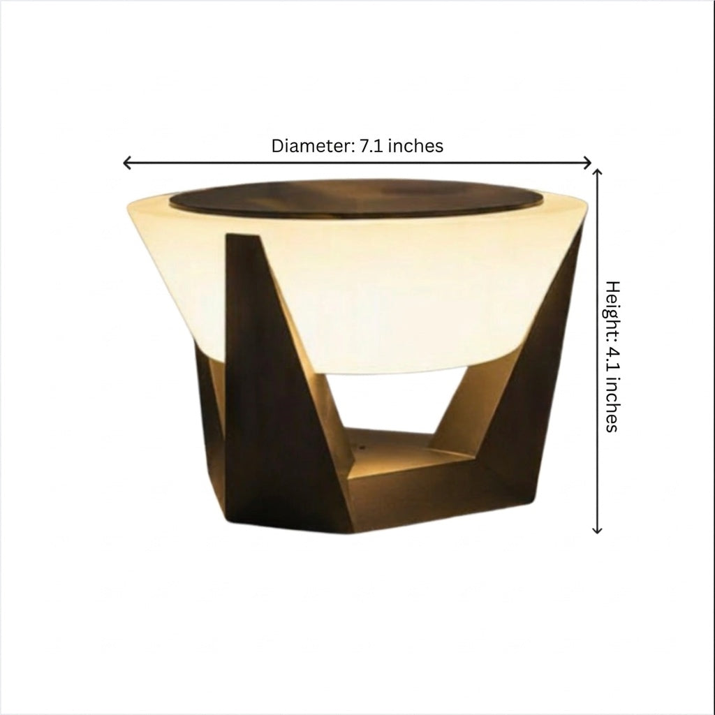 Modern Solar Post Light Outdoor Column Fixture IP65 Stainless Steel Acrylic LED 3000K Warm White | ribuella