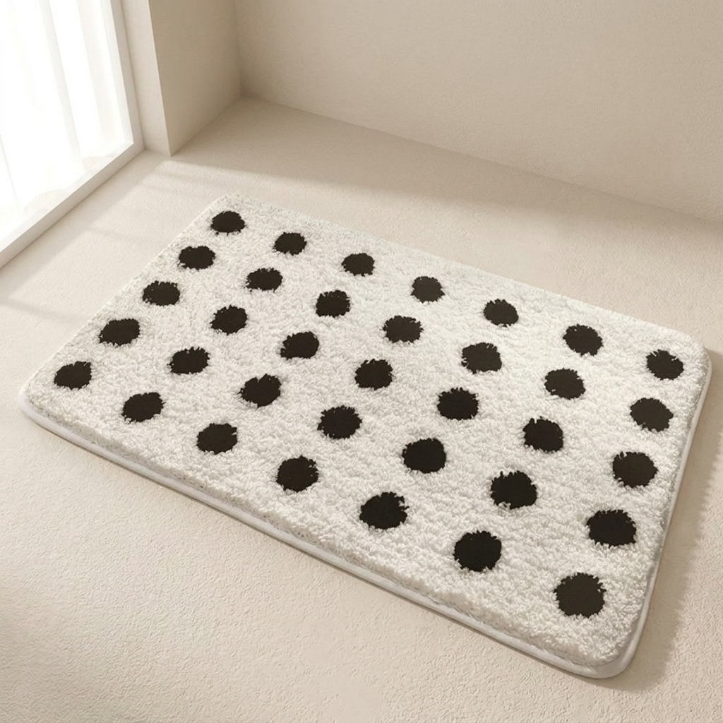Ultra-Soft Non-Slip Bath Mat with Fun Polka Dots | ribuella