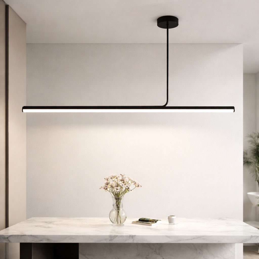 Modern Pendant Light Hanging Tube Lamp Metal Chrome Finish Adjustable Length 90-260V | ribuella