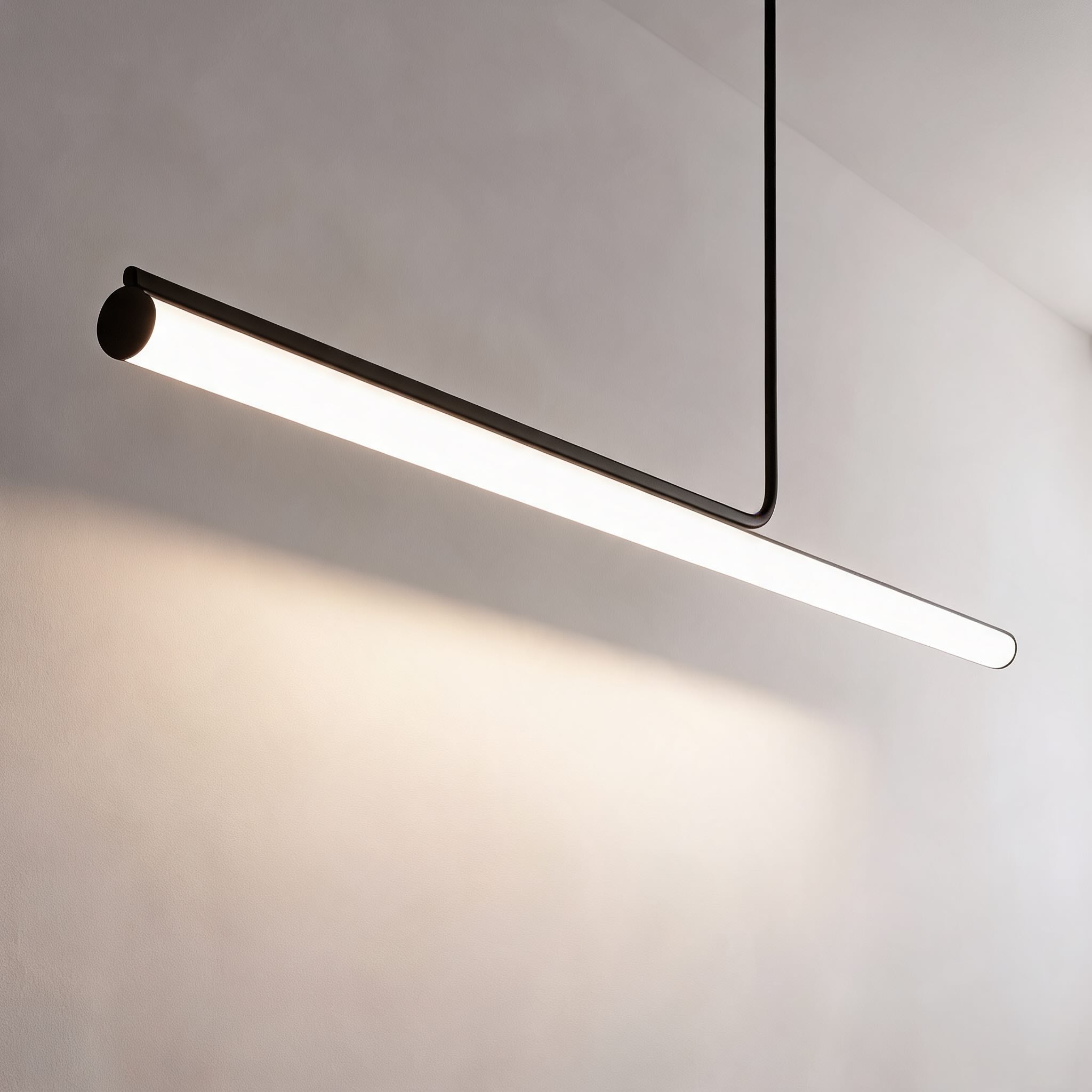 Modern Pendant Light Hanging Tube Lamp Metal Chrome Finish Adjustable Length 90-260V | ribuella