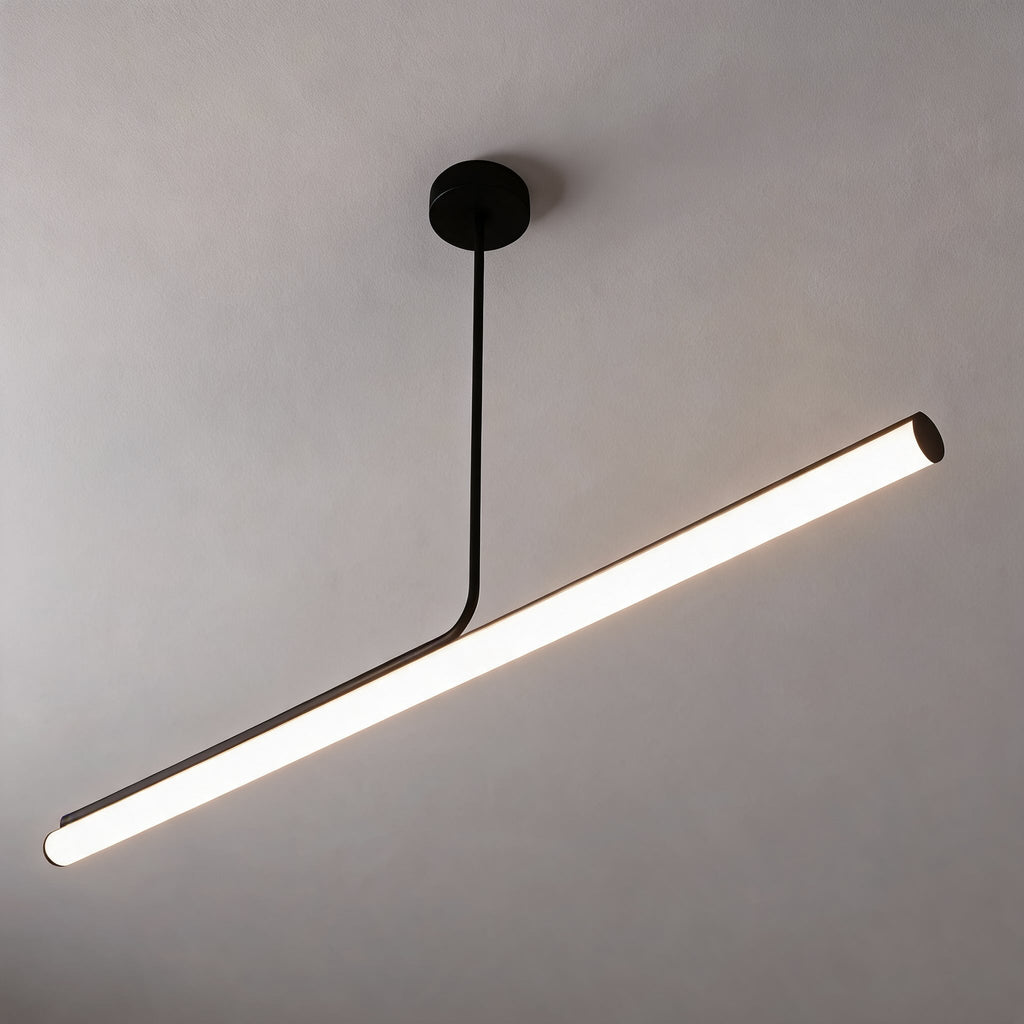 Modern Pendant Light Hanging Tube Lamp Metal Chrome Finish Adjustable Length 90-260V | ribuella