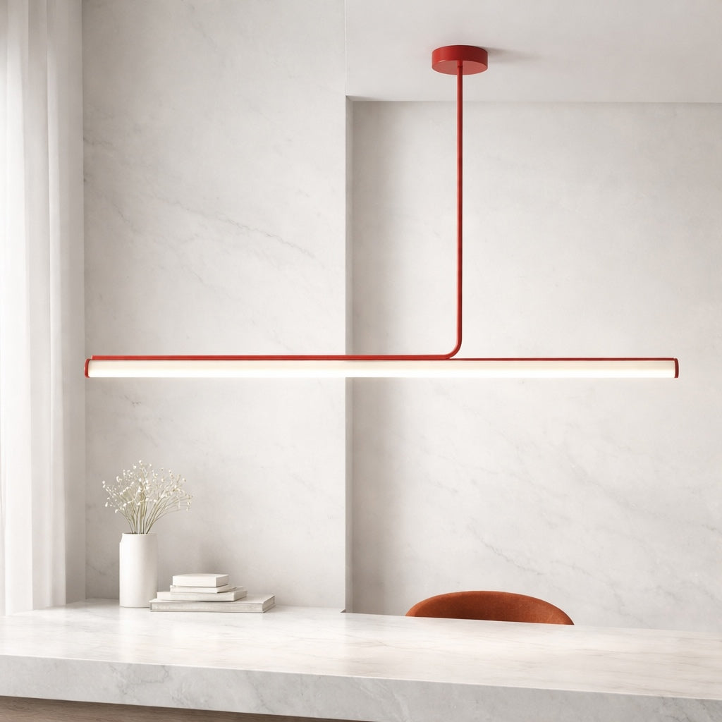 Modern Pendant Light Hanging Tube Lamp Metal Chrome Finish Adjustable Length 90-260V | ribuella
