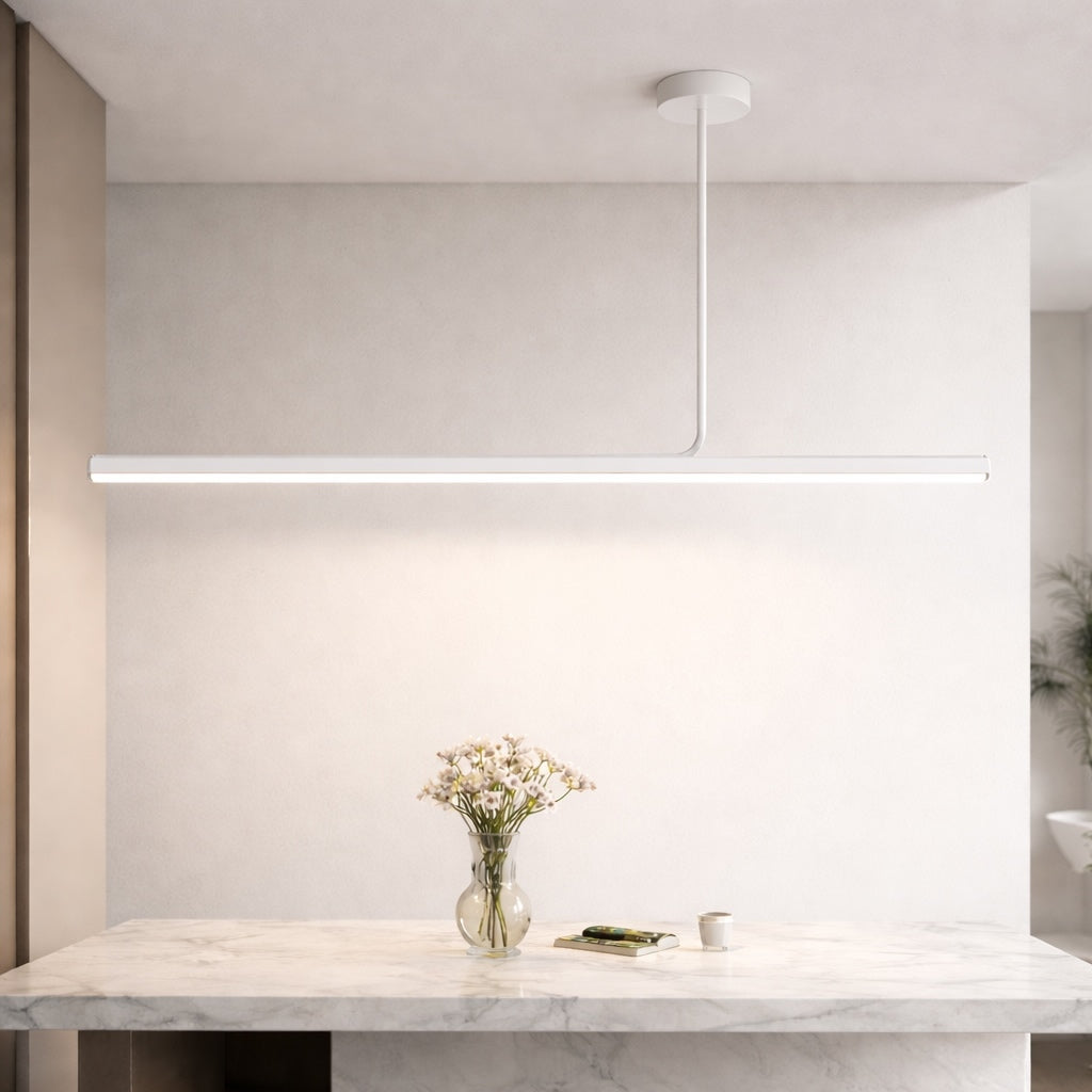 Modern Pendant Light Hanging Tube Lamp Metal Chrome Finish Adjustable Length 90-260V | ribuella