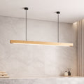 Modern Pendant Light LED Linear Adjustable Hanging Lamp Pine and Black Walnut for Home Office | ribuella
