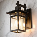 Classical Retro Outdoor Wall Light Sconce Waterproof Aluminum Glass E27 Bulb for Aisle Patio | ribuella